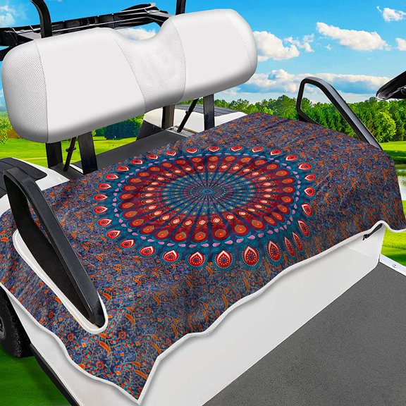 ENYORSE Golf Cart Seat Covers - Ethnic Style Golf Cart Towel Blanket for 2/4 Seater, Soft & Breathable Microfiber, Keeps Seats Cool & Comfortable, 51”x31”, Fits EZGO/Yamaha/Club Car