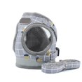thumbnail image 1 of Cat Chest Harness Leash Grey Plaid Double Protection Reflective Pet Harness Leash Set for Cats Dogs XL, 1 of 1