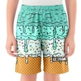 thumbnail image 2 of RTKFRFLM Kids Graphic Baseball Shorts Ice Cream Print Elastic Waist Shorts with Pockets Sky Blue 7-8 Years, 2 of 4