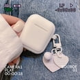 thumbnail image 3 of AirPods Case with Keychain, GMYLE Silicone Case Cream White Cute Heart Keyring Soft Protective Earbuds Cover Skin for Apple AirPods 1 / 2, 3 of 4
