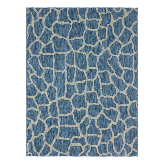 Unique Loom Outdoor Safari Collection Area Rug - Giraffe (9' x 12' Rectangle Blue/Gray)