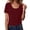 Wine, variant on Staron Summer Tops for Women Casual Lace Round Neck Short Sleeve Pullover Blouse Fashion Solid Color Vacation Party Top, Purple M