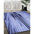 thumbnail image 2 of Ahgly Company Indoor Round Patterned Jeans Blue Area Rugs, 3' Round, 2 of 6