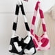 thumbnail image 4 of Qarigey Exquisito bolso con estampado de flores y corazones, bolsos casuales de felpa de primera calidad para mujer, bolsos de hombro Bolsas de mensajero y de hombro rosa, 4 of 6