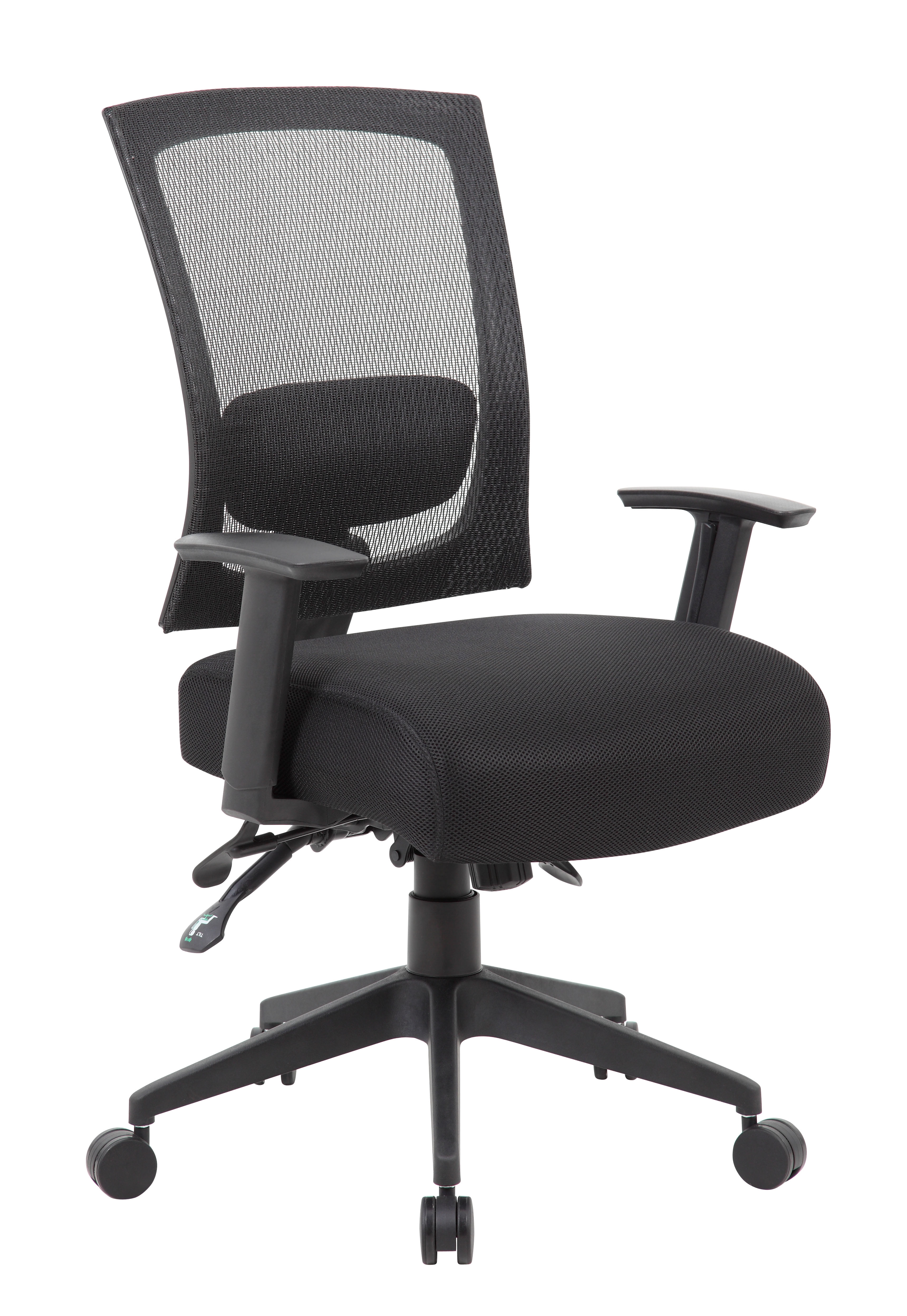 Boss Office Products Black 3 paddle Task Chair with Seat Slider