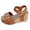 Brown, variant on Womens Cork Wedge Platform Sandals Retro Studded Buckle Ankle Strap Casual Chunky Heels Open Toe Non Slip Comfortable Footbed with Arch Support Pumps Dress Shoes Brown Size 9