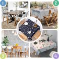 thumbnail image 4 of Dark Blue Sun Moon Cloud Pattern Square Tablecloth,Waterproof Square Table Cover,Wipeable Spillproof Washable Table Cover for Home Kitchen Party Decor 42"X42"(107x107cm), 4 of 6