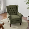 thumbnail image 6 of UIXE Wingback Accent Chair Upholstered Arm Chair High Back Chair Living Room with Solid Wood Frame, Tufted Green, 6 of 7