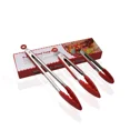 thumbnail image 3 of Pinzas de cocina (rojas), pinzas de cocina con bloqueo de acero inoxidable de primera calidad con puntas de silicona, pinzas antideslizantes para alimentos para cocinar, resistentes, antiadh, 3 of 5