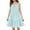 #A04-Cyan, variant on Girls Beach Dress Casual Spaghetti Strap Sleeveless Girls Cami Dresses Plaid A-Line Sundresses Holiday Tiered Dresses for 6-14 Years,Black