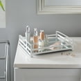 thumbnail image 3 of Home Details Flat Iron Wired Rails Mirror Base Large Vanity Tray Jewelry Organizer, Silver, 3 of 3