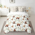thumbnail image 2 of Manfei Wild Deer Bear 7-Piece Bedding Comforter Set,Rustic Farmhouse Cabin King Bedding Sets,Green Leaves Bed Sheets For Boys Kids,Super Cozy Room Decor Reversible, 2 of 8