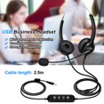 thumbnail image 1 of Hicess 300D Telephone Headset Lossless Noise Reduction Breathable USB Binaural MIC Long Cable Call Center Headphone for Truck Driver Office, 1 of 8