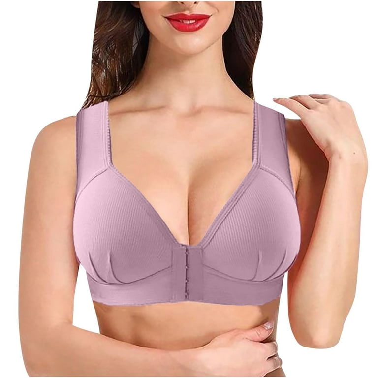 QUYUON Clearance Everyday Bras 3pcs Women's Fashion Plus Size Wire-Free  Comfortable Push Up Hollow Out Bra Underwear Soft Unlined Demi Bra Gray XL