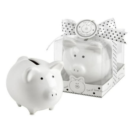 Lil Saver Favor Ceramic Mini-Piggy Bank in Gift Box with Polka-Dot Bow, This little piggy goes to baby showers and takes the first place ribbon for best favor By Kate (Best Places To Go In Portland)