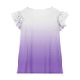 thumbnail image 3 of Lmnyox Girls Summer Shirts Ruffle Cap Sleeve Gradient Tee Shirt Kids Cute Crew Neck Casual Tunic Blouses, 3 of 8