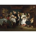 thumbnail image 3 of Ludwig Knaus 14x11 Black Modern Framed Museum Art Print Titled - Baptism (The Christening) (1860), 3 of 5