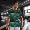 thumbnail image 3 of Wukai Jelly Fish Print Men's Short-Sleeved Mesh T-Shirt,Quick-Dry Short Sleeve Workout T-Shirt-6X-Large, 3 of 8