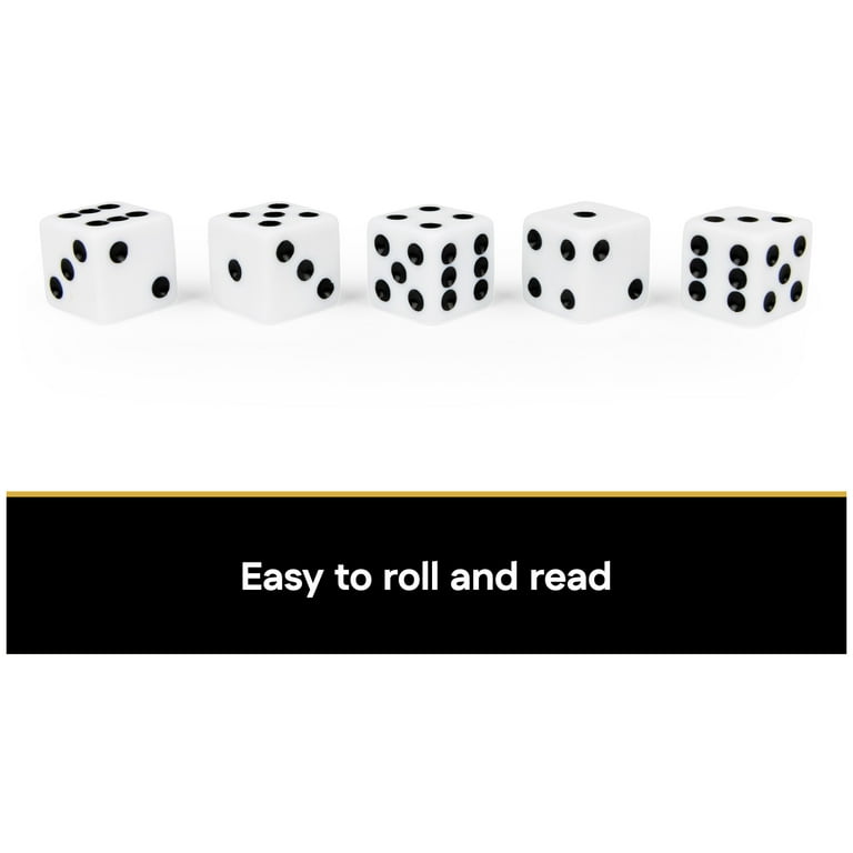 Cardinal 5-Pack Dice Set for Family Game Night, 6-Sided Plastic