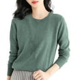 thumbnail image 5 of WNEGSTG Womens Spring Tops Cardigan Blouses Dressy Casual,Light Sweaters for Women Long Sleeve Crew Neck Lightweight Soft Knitted Pullover Knitted Blouse, 5 of 6