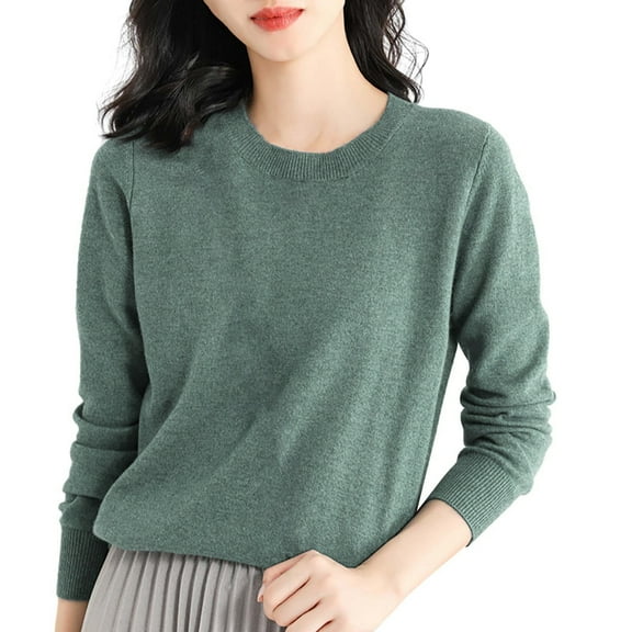 WTXUE Light Sweaters For Long Sleeve Crew Neck Lightweight Soft Knitted Pullover Knitted Blouse Loose Sweaters (Women's)