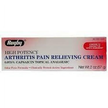 Rugby Arthritis Pain Relieving Cream High Potency, Odor Free, 2oz