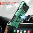 thumbnail image 3 of TJS Phone Case for Apple iPhone 13, Slide Camera Lens Cover Magnetic Support Metal Ring Holder Kickstand Built-in Tempered Glass Screen Protector Full Body Protective Case (Teal), 3 of 8