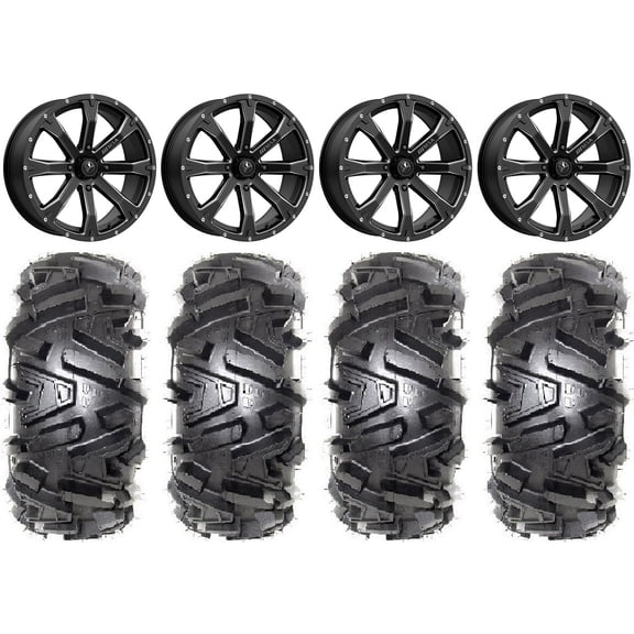 MSA Bounty 20" Wheels Black 34" Moto MTC Tires Can-Am Commander Maverick Renegade Outlander Defender