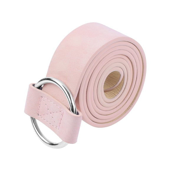 Cinturón casual elegante vintage sin hebilla para mujeres INSPIRE CHIC, círculo plateado suave para jeans y vestido 103x3cm/40.6x1.2" Rosa