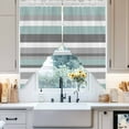 thumbnail image 4 of Blue-Gray Stripes Swag Valances for Windows 2 Pack Swag Kitchen Curtains 36 Inches Long Rod Pocket Short Window Treatment for Kitchen Bathroom 28"x36", 4 of 8