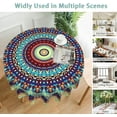 thumbnail image 5 of Mandala 60 inch Round Tablecloth,Boho Abstract Flowers Circle Table Cover Stain Resistance Water Repellent Wrinkle-Free Table Cloth for Home Kitchen Dining Party Patio Indoor Outdoor, 5 of 6
