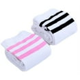 thumbnail image 2 of Lian LifeStyle Women's 1 Pair Over-the-Knee Cotton Socks Size 4.5-8.5(Purple Strip), 2 of 4