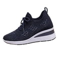 thumbnail image 2 of Junboys Women's Bedazzled Low-Top Walking Shoes - Rhinestone Decor Comfort Sneakers for Fashion, 2 of 7
