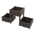thumbnail image 3 of 3-Tier Raised Garden Bed Planter Box - 44.5" Brown Plastic Stackable Planter for Vegetables/Flowers w/Drainage Holes, 3 of 13