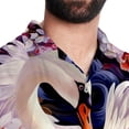 thumbnail image 5 of Swan Men's Short Sleeve Poplin Shirt, Button Down Casual Summer Beach Printed Unisex Shirt, 5 of 6
