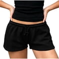 thumbnail image 2 of Womens Sweat Shorts Y2K Low Rise Wide Leg Mini Shorts Summer Casual Drawstring Lounge Shorts, L, 2 of 6