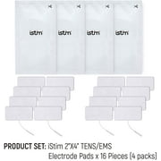 iStim Super Soft 2"x2" TENS Unit Electrodes for TENS Massage EMS - 100% Japanese Gel (2"x4" - 16 Pieces)