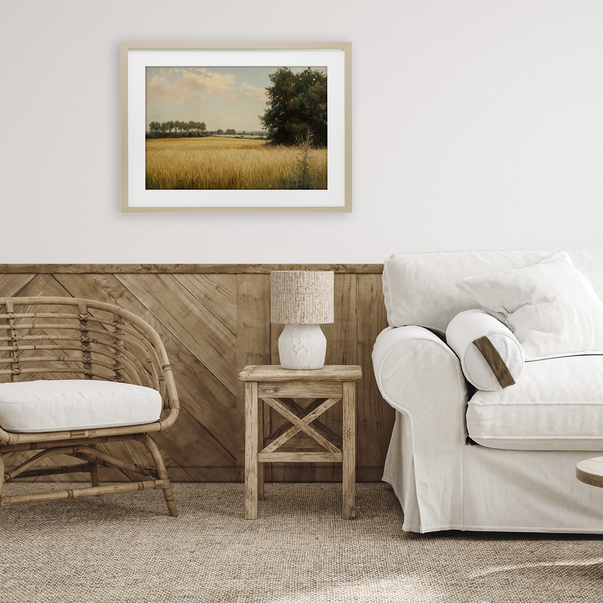 Stupell Industries Where The Wheat Grows Birch Framed Print Under Glass, design by Petal Prints Design