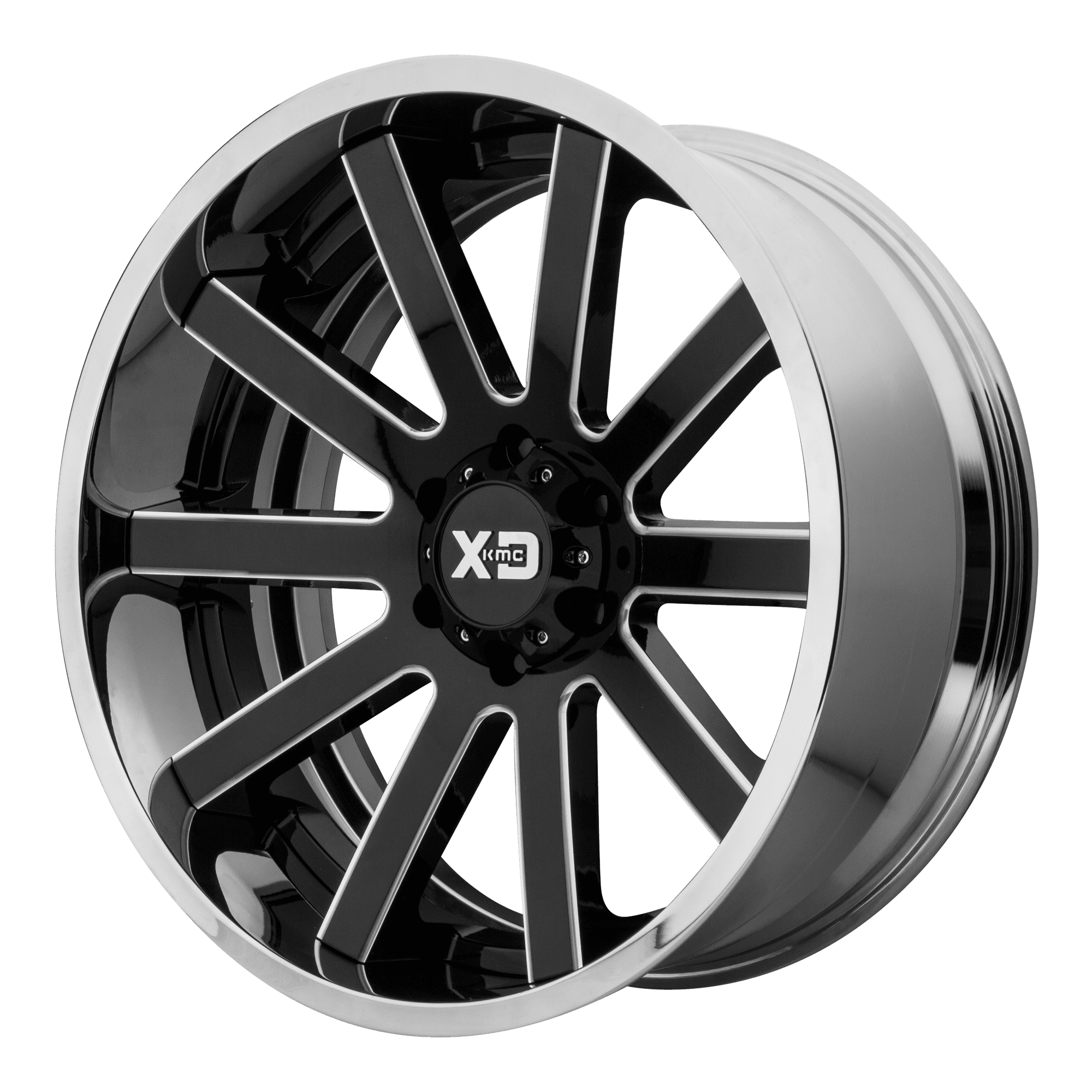 XD Series By KMC Wheels HEIST 20x12 6x135.00 GLOSS BLACK MILLED CENTER