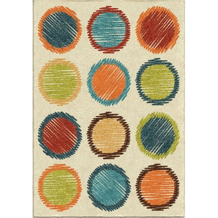 Better Homes and Gardens Shaded Circles Orange Area Rug or