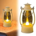 thumbnail image 2 of Retro Small Lantern Battery Operated Camping Camping Flickering Flame Or Wired LED Lanteing Lamp Lights Indoor Outdoor Party And, 2 of 5