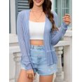 thumbnail image 2 of Yesfashion Women's Ruffle Trim V Neck Button Down Long Sleeve Knit Cardigan Sweater, 2 of 6
