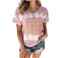 thumbnail image 1 of Hauts d'Été Décontractés Mode Femme Blouse à Col en V Imprimée Manches Courtes T-Shirt Hauts d'Été Machine à Imprimer T-Shirt, 1 of 5