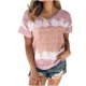 thumbnail image 2 of Fiudx Ofertas Del Día Moda Mujer Causal V-Cuello Impresión Blusa Manga Corta Camiseta Verano Tops, 2 of 5