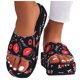 thumbnail image 2 of Bmisegm Ladies Summer Casual Colourful Printed Thick Bottom Outer Wear Beach Large Size Sandal Slippers Womens Sandals Summer Red 8.5, 2 of 4