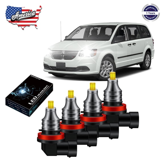 For Dodge Grand Caravan 2011-2017 LED Headlights Bulbs H9 H11 High and Low Beam Bulbs 4PC