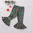 thumbnail image 2 of Kids Girl Pants Wide-Leg Trousers Leopard Ruffle Bell Bottoms, 2 of 5