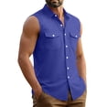 thumbnail image 7 of YSUEJPF Mens Sleeveless Button Down Shirt Summer Beach Tank Top (Available in Big & Tall), 7 of 7