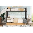 thumbnail image 3 of Newest Metal Full Size Convertible Bunk Bed with 2 Drawers, Black, 3 of 9