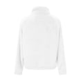 thumbnail image 6 of Womens Fuzzy Fleece Jacket Zip Up Stand Collar Sherpa Coats Casual Winter Warm Fluffy Faux Fur Outwear with Pockets, 6 of 7